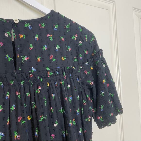 Crewcuts x J. Crew Black Mini Floral Swiss Dot S/S Dress Lined NWT - Picture 8 of 10